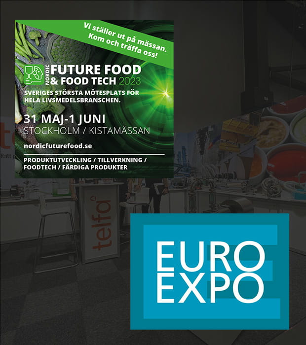 Telfa stöller ut på Nordic future food and food tech och Euro Expo Industrimässa 2023