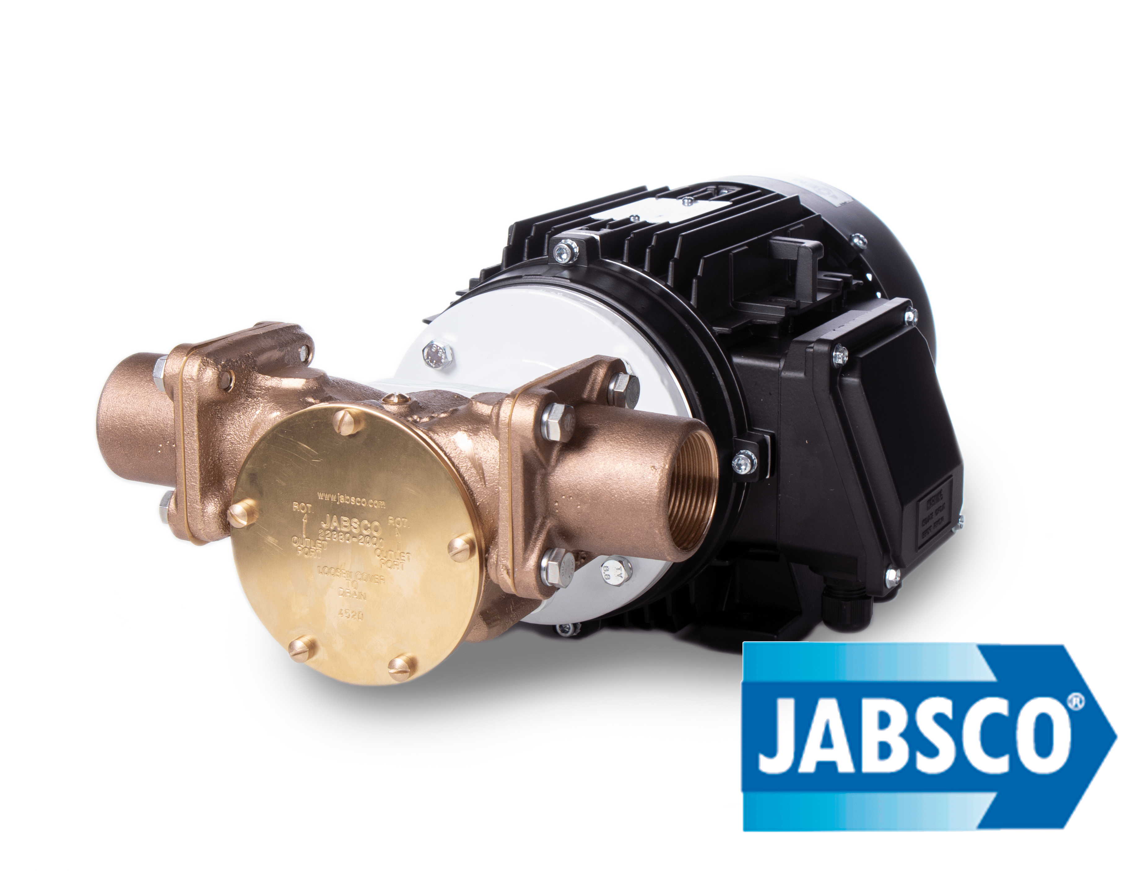 Flexibel impellerpump i mässing med motor