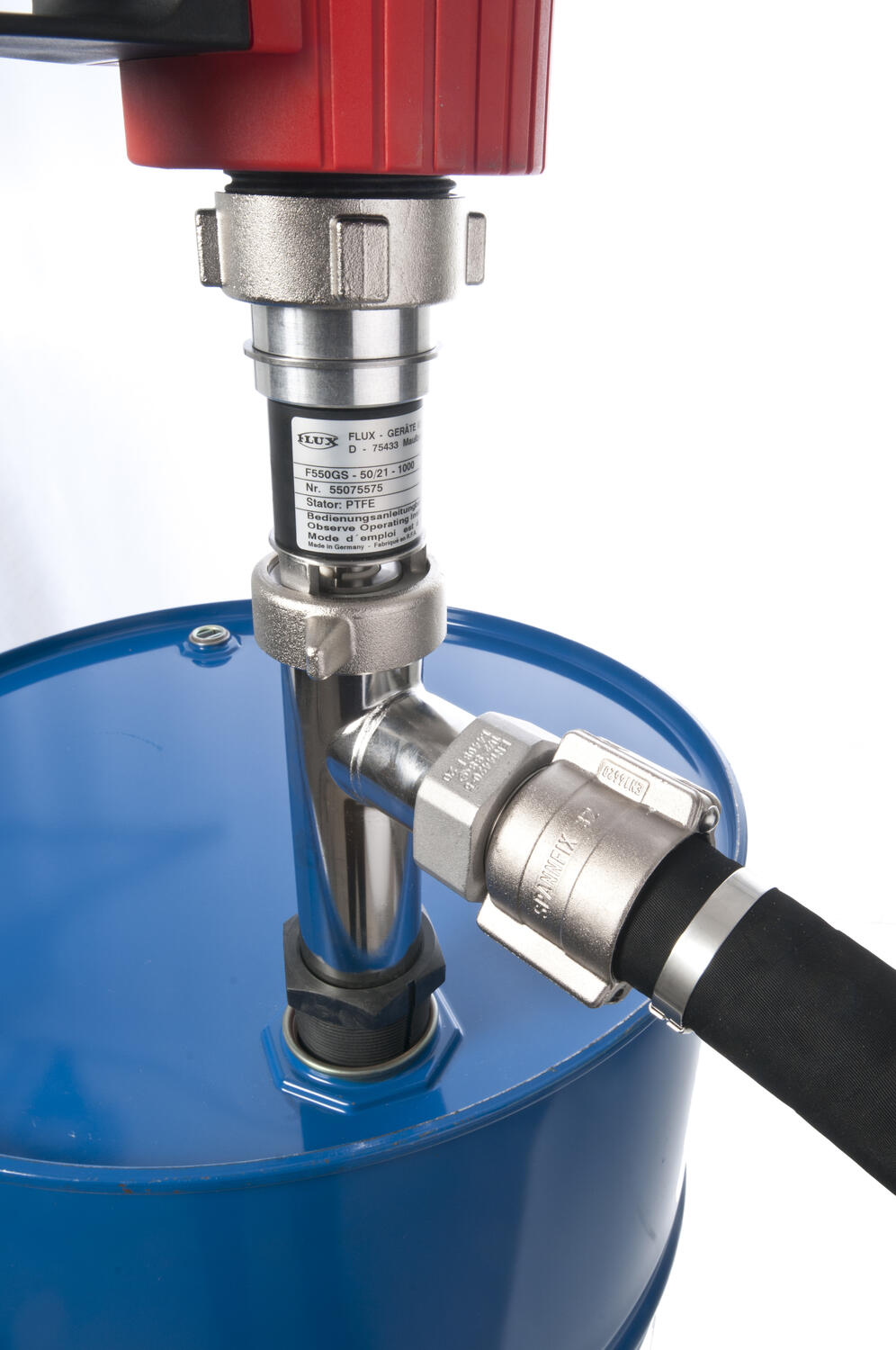 Fatpump från Flux monterad på tunna