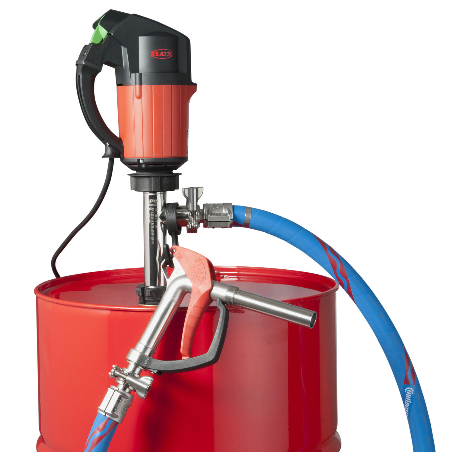 Fatpump från Flux monterad på tunna