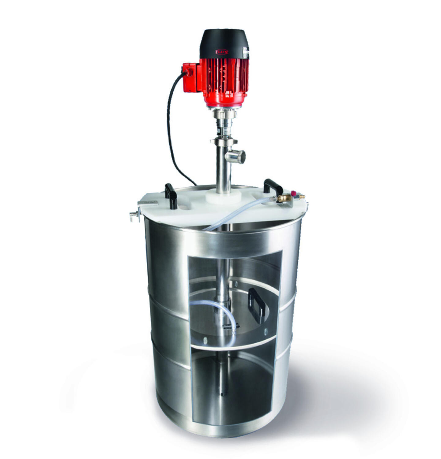 Fattömningssystem VISCOFLUX lite från Flux. Ett pumpsystem för att tömma olika medier i fat.