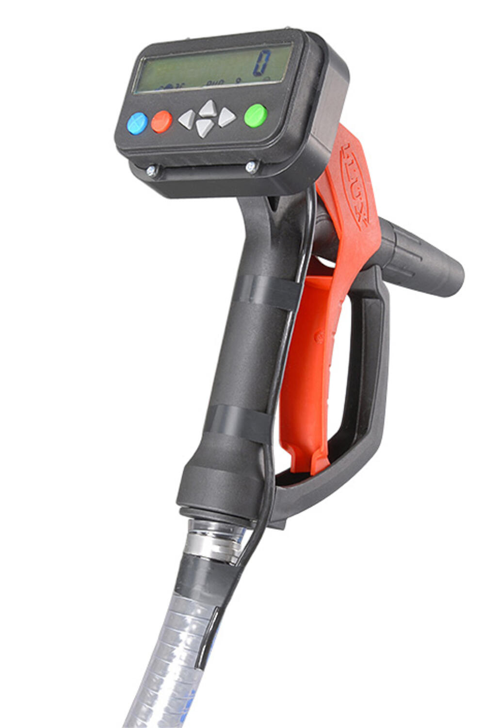 Flödesmätare Fmc från Flux monterad på ett pistolhantag.