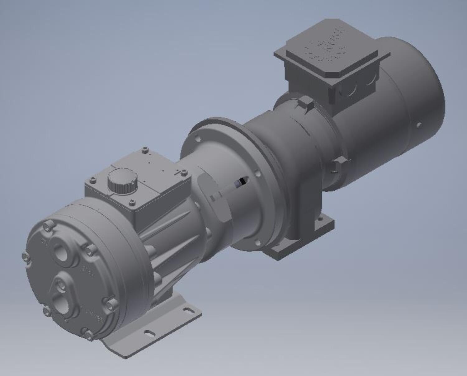 Illustration av en HydraCell G10 med motor, växel och koppling.