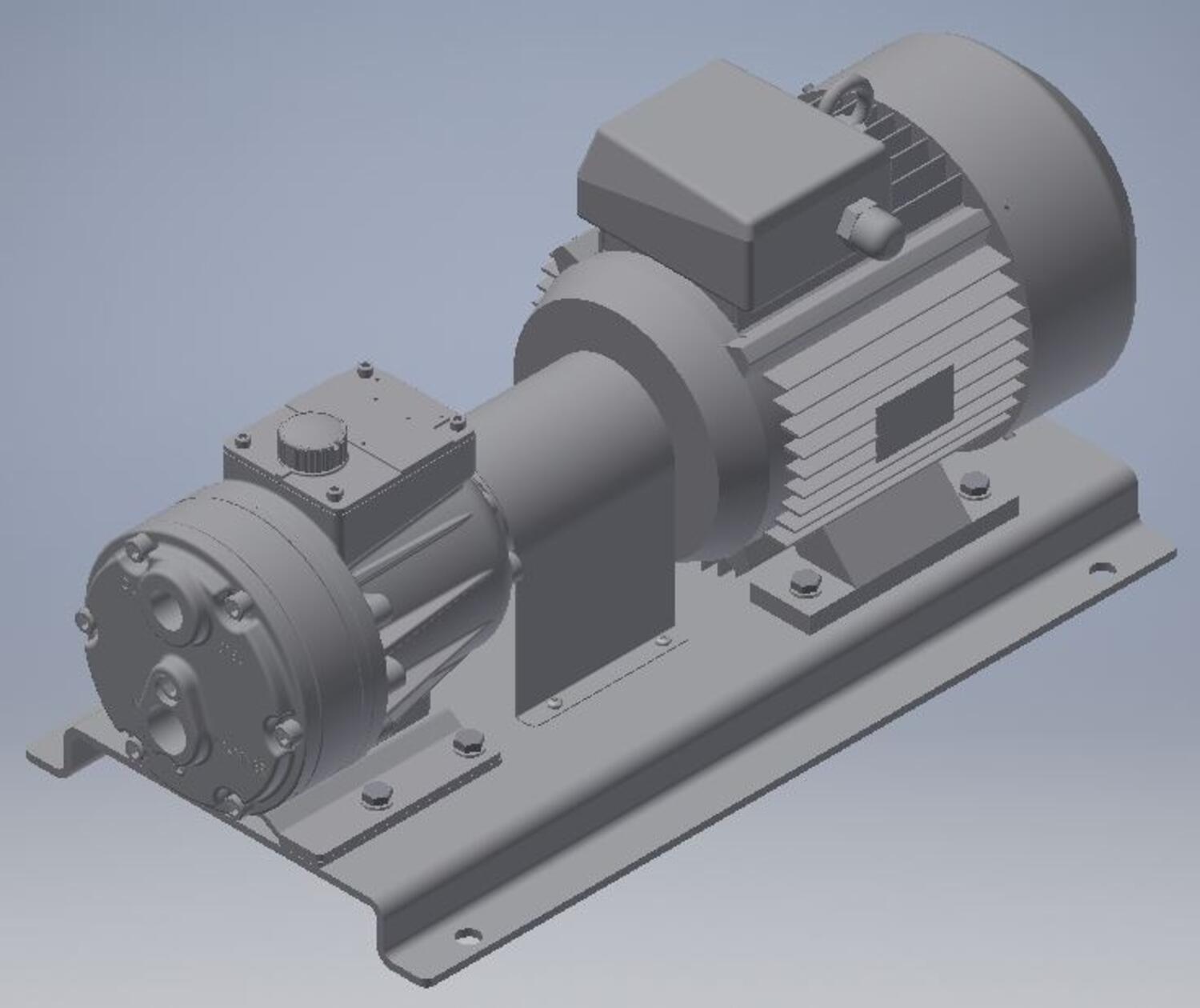 Illustration av en HydraCell G10 med motor och en bottenplatta.