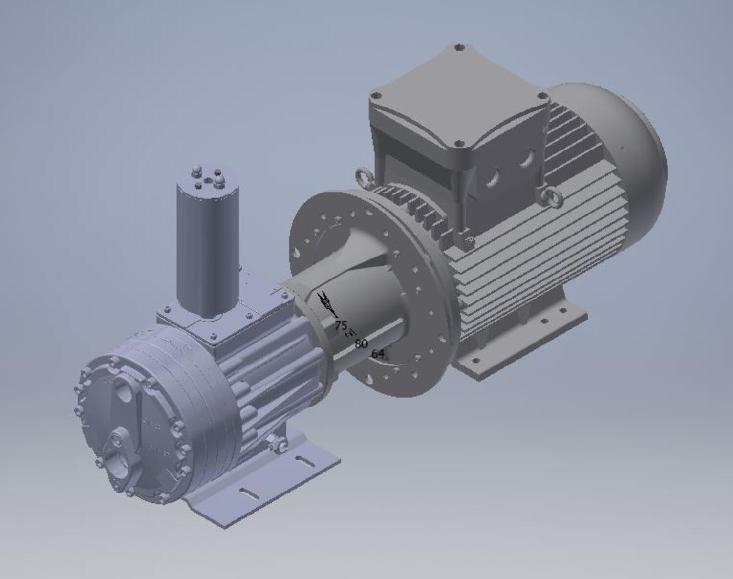 Illustration av G25 membranpump med motor från HydraCell